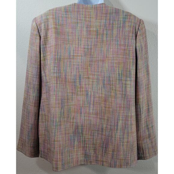 VTG Draper's & Damon's Pink Multi Color Button Blazer 16 Lightweight Lined Soft - Picture 2 of 6